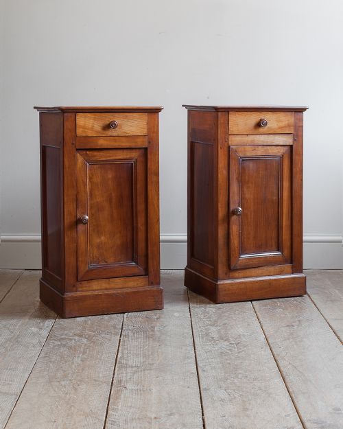 19th Century French Cherrywood Bedside Cupboards