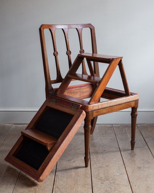 19th Century Mahogany Metamorphic Library Chair