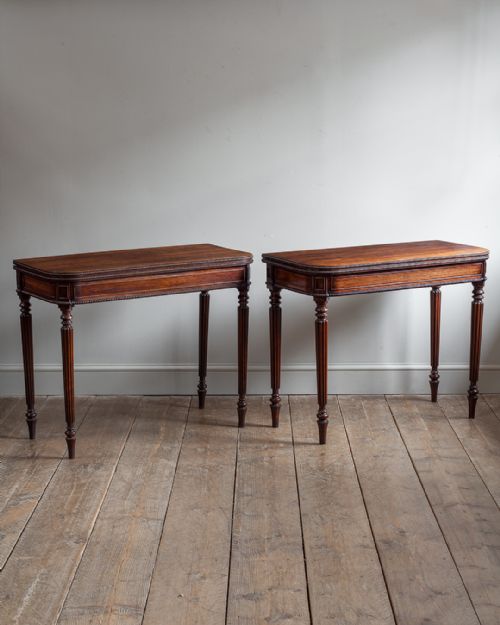 Superb Near Pair of Regency Rosewood Card Tables