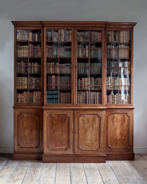 George III Mahogany Breakfront Library Bookcase
