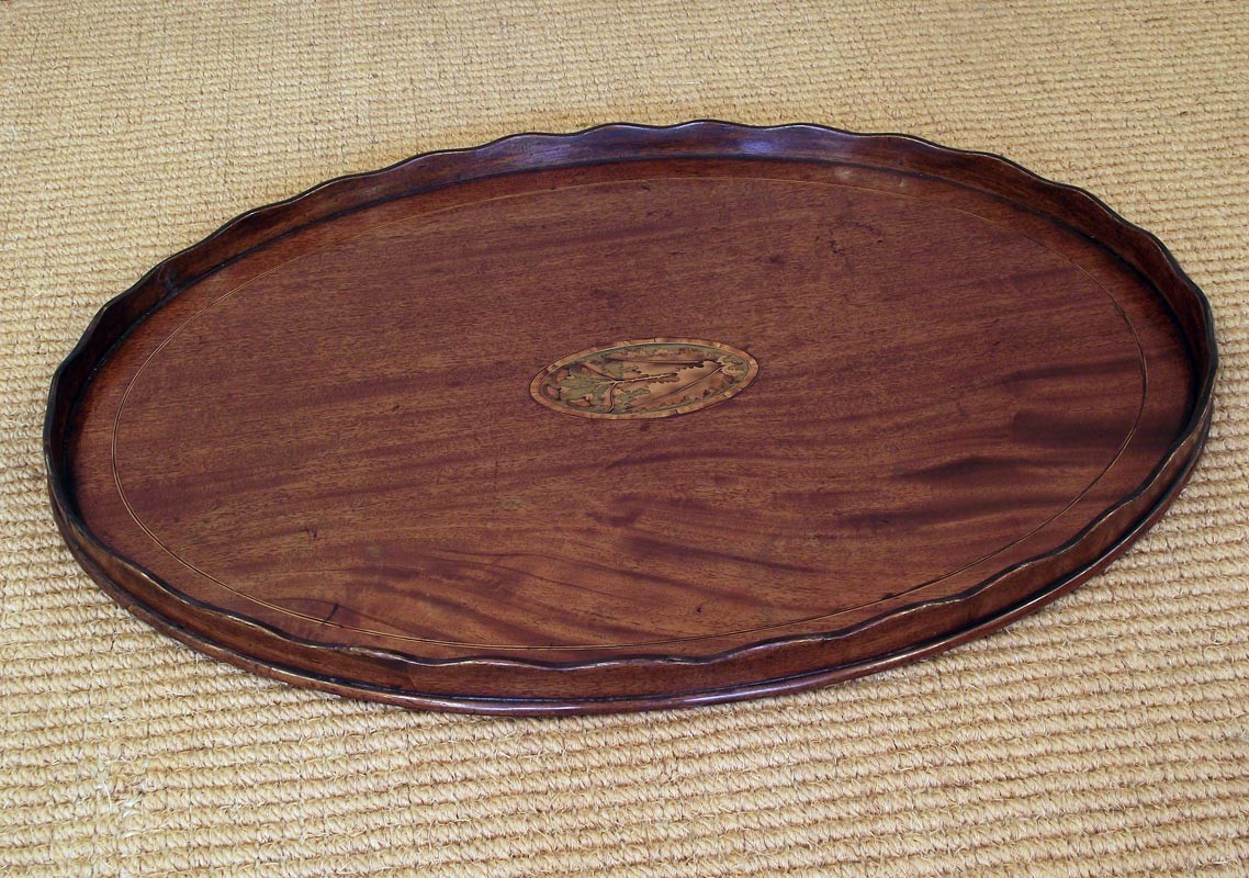 Georgian mahogany oval tray