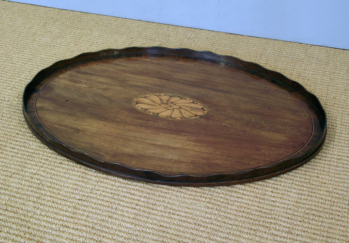Georgian mahogany oval tray