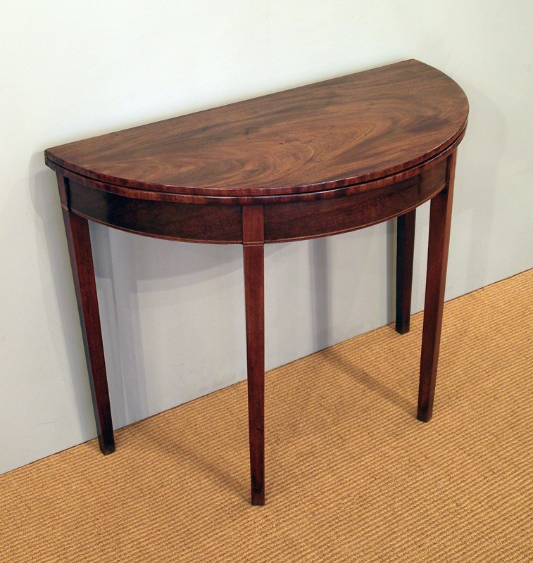 Georgian demi lune mahogany tea table