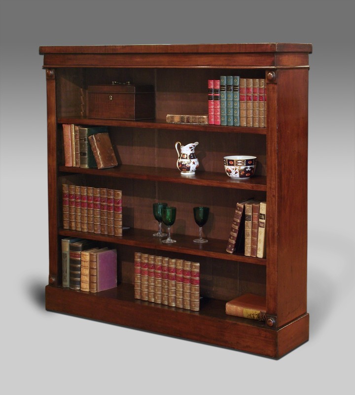19th century mahogany dwarf open front bookcase