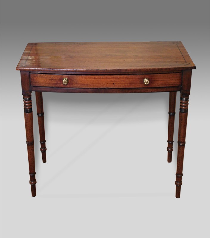 Regency mahogany bow front side table