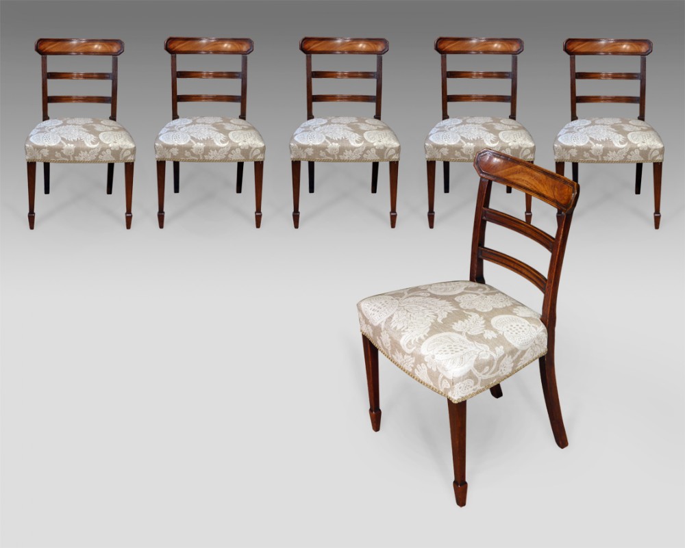 Set of six Regency mahogany dining chairs