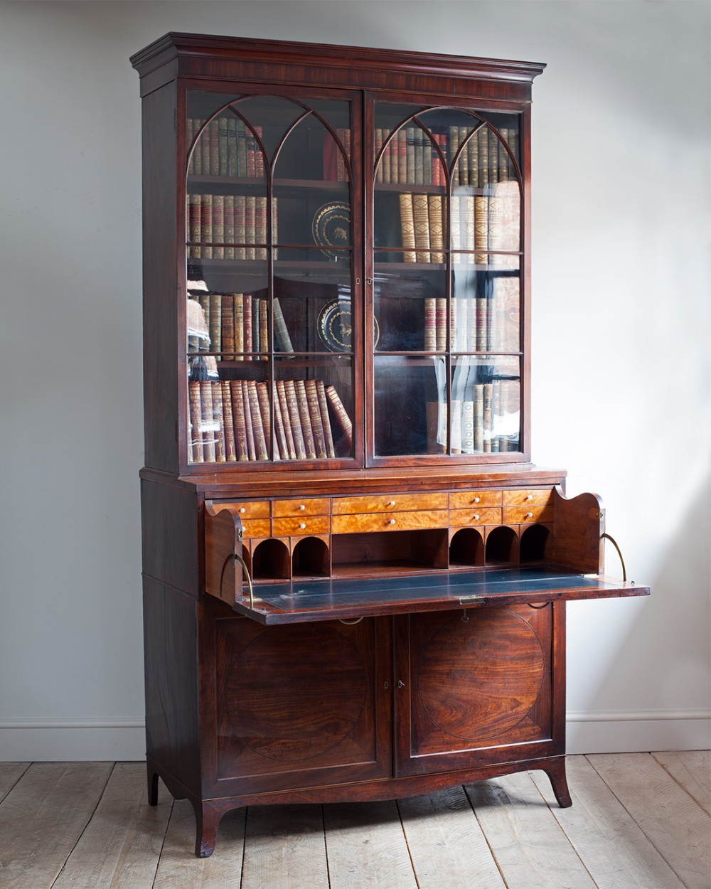Georgian Mahogany Secretaire Bookcase