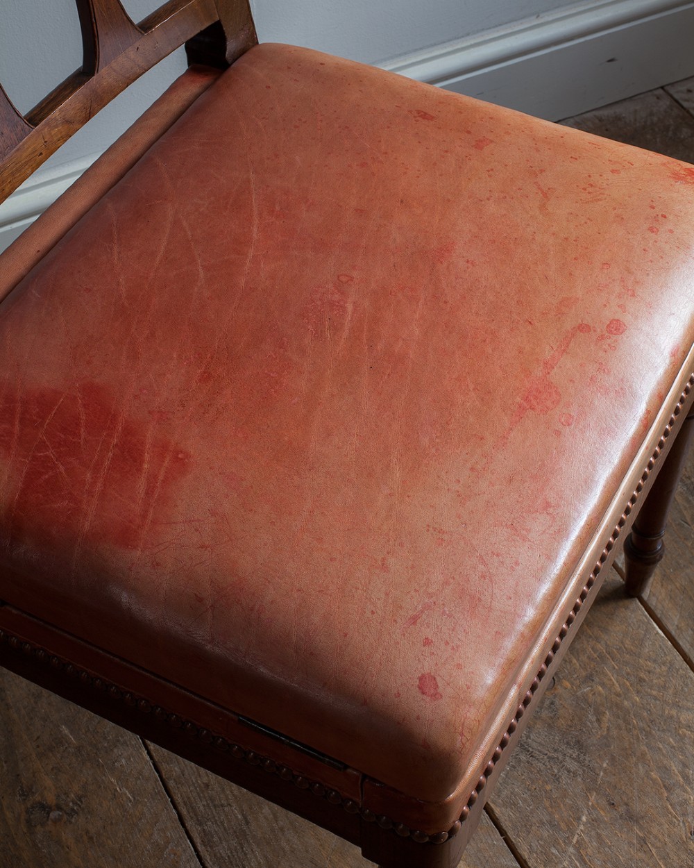 A 19th-century mahogany metamorphic chair shown unfolded into a set of four wooden library steps. View III