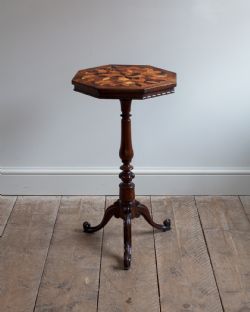 19TH CENTURY ROSEWOOD PARQUETRY TRIPOD TABLE