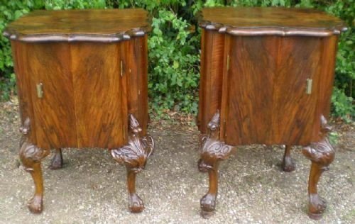 Pair Walnut Bedside Cabinets