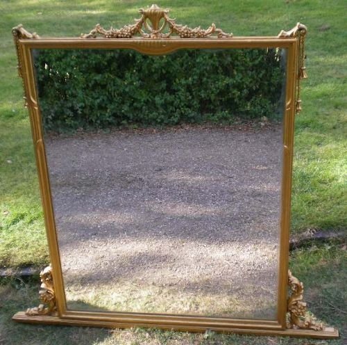 Gilt Overmantle Mirror Italian Circa 1930