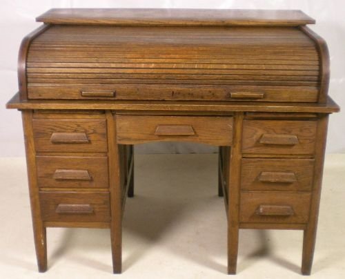 Oak Rolltop Writing Desk