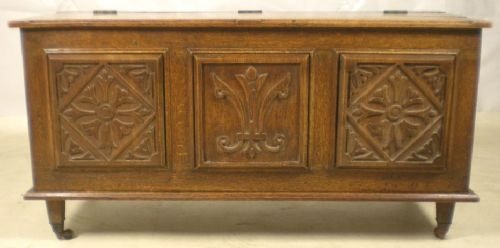 Victorian Carved Oak Blanket Chest
