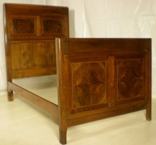 Italian Inlaid Mahogany Four Foot Bed