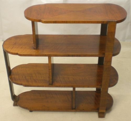 Art Deco Walnut Three Tier Stand