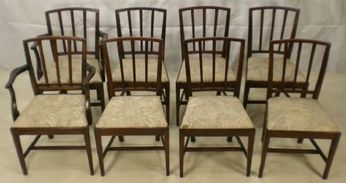 Set of Eight Georgian Style Mahogany Dining Chairs