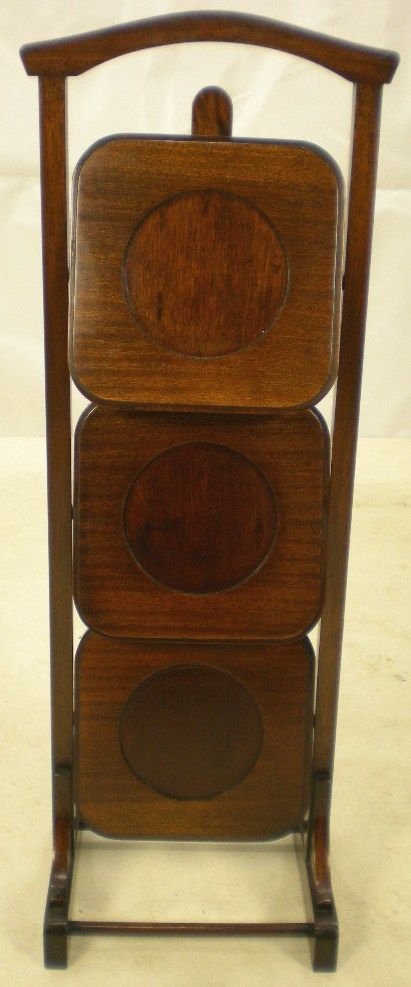 Mahogany Folding Cake Stand