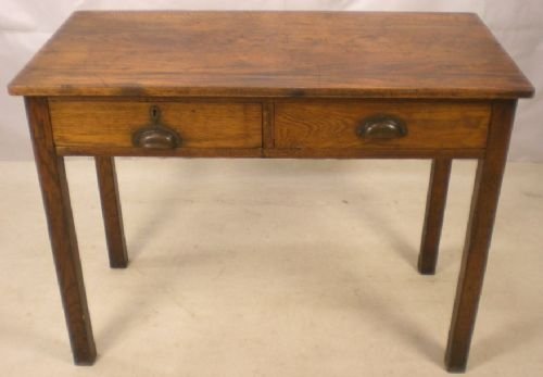 Edwardian Oak Two Drawer Writing Table
