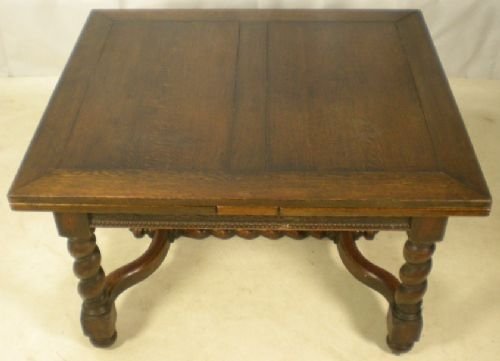 Dark Oak Drawleaf Dining Table to Seat Ten