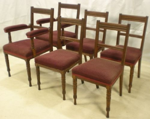 Set of Six Edwardian Mahogany Chairs