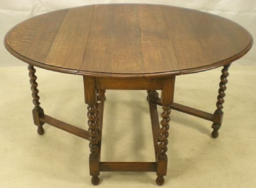 Large Oak Gateleg Dining Table to Seat Six