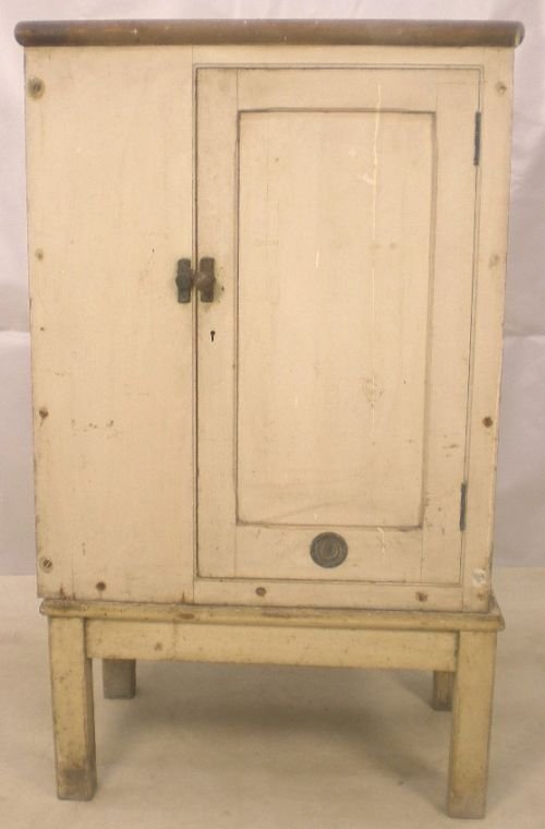 Painted Ice Box Cupboard on Stand