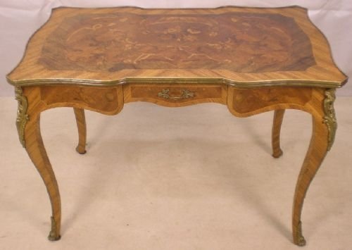 Louis Style Inlaid Walnut Centre/writing Table