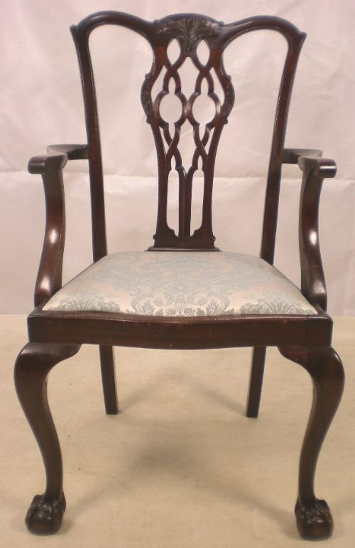 Chippendale Style Mahogany Carver Armchair