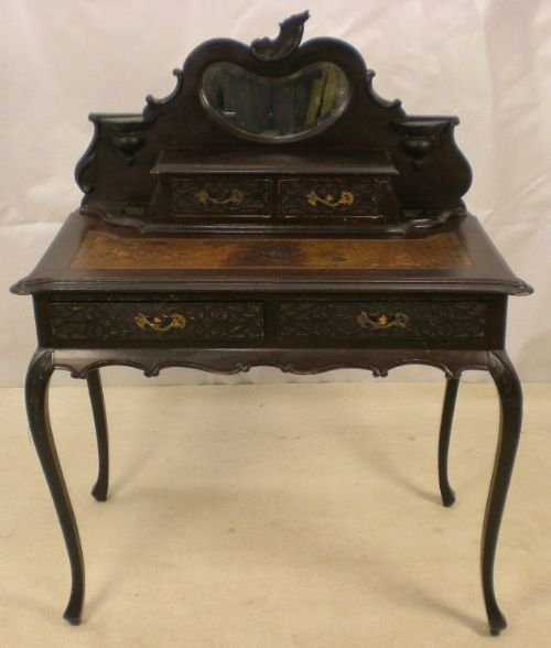 Victorian Ebonized Bonheur Du Jour Writing Desk