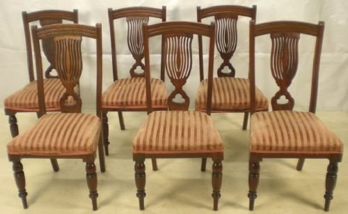 Set of Six Edwardian Mahogany Dining Chairs