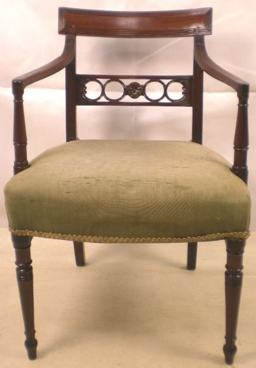 Georgian Mahogany Carver Armchair