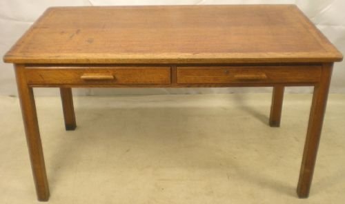Oak Two Drawer Writing Table