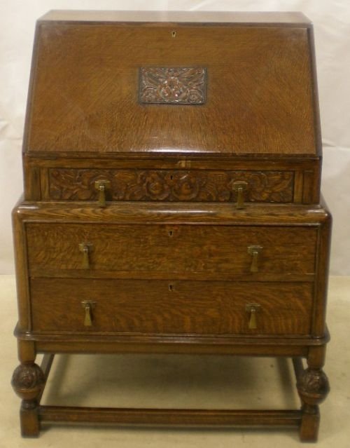 Heavy Quality Oak Writing Bureau