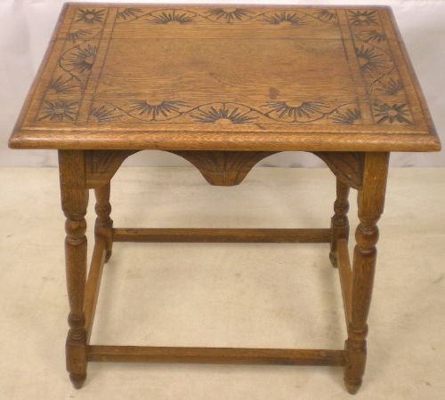 Oak Centre Table with Carved Top