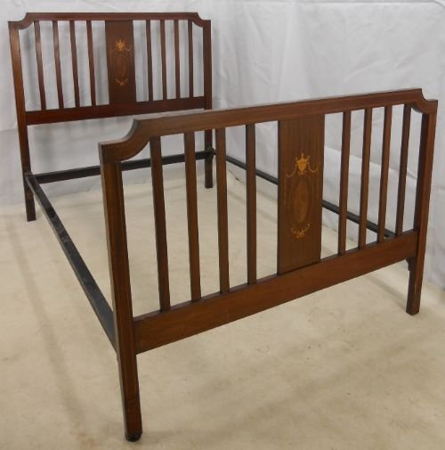 Edwardian Inlaid Mahogany Double Bed