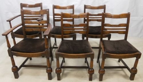 Set of Six Oak Dining Chairs