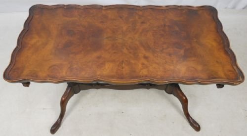Queen Anne Style Burr Walnut Coffee Table