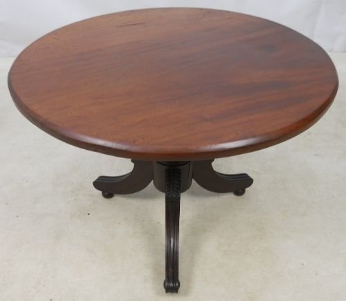 Victorian Mahogany Coffee Table Base with Later Circular Top