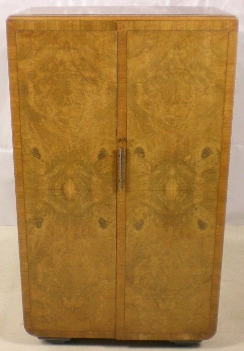 Light Walnut Two Door Tallboy Cupboard