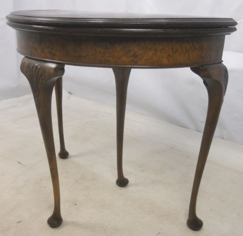 Queen Anne Style Walnut Foldover Card Table