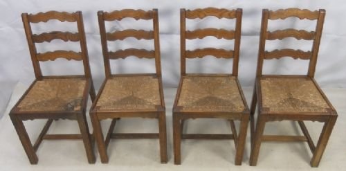 Set of Four Elm Ladderback Chairs