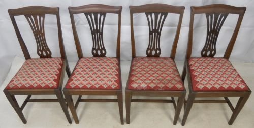 A Set of Four Georgian Style Mahogany Dining Chairs