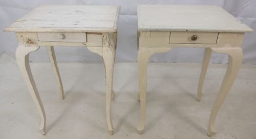 Pair Painted Beech Side Tables