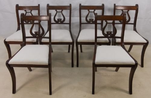 Set of Six Regency Style Mahogany Dining Chairs