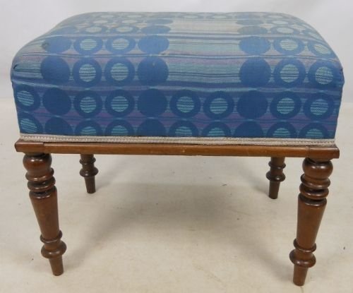 Victorian Mahogany Upholstered Stool