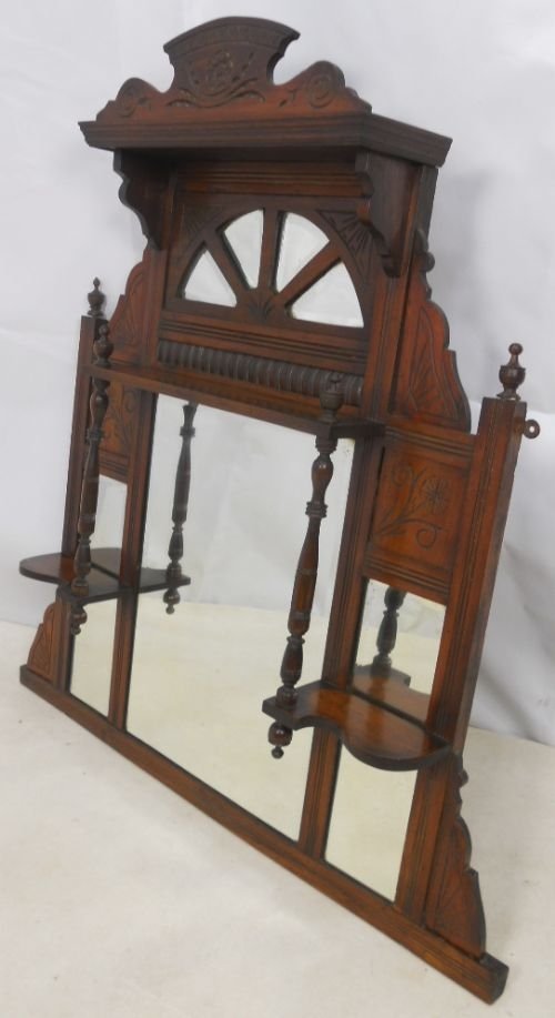 Edwardian Mahogany Overmantle Mirror