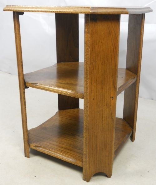Light Oak Arts & Craft Style Table Bookcase