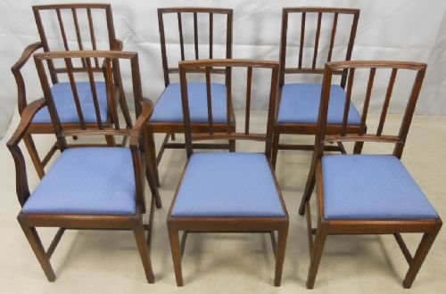 Set of Six Georgian Style Mahogany Dining Chairs