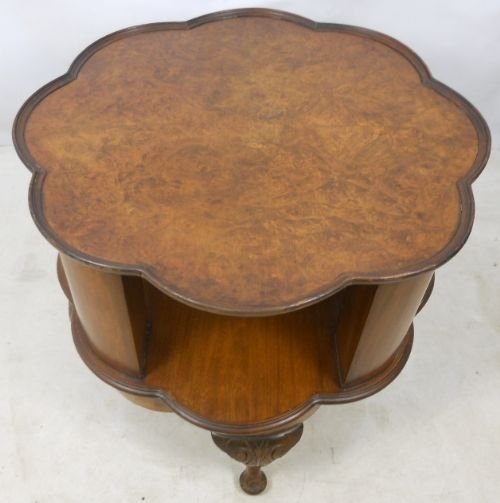 Queen Anne Style Walnut Revolving Bookcase Table