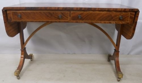 Regency Style Inlaid Mahogany Sofa Table